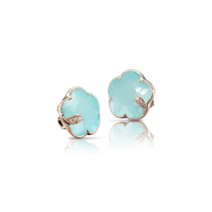 EARRINGS PETIT JOLI IN GOLD WITH TURQUOISE DOUBLET